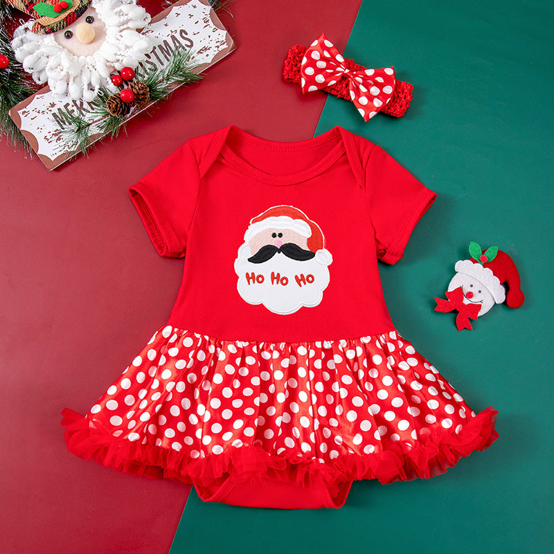 Adorable Dot Short Sleeve Baby Gown - Soft & Comfortable Sleepwear