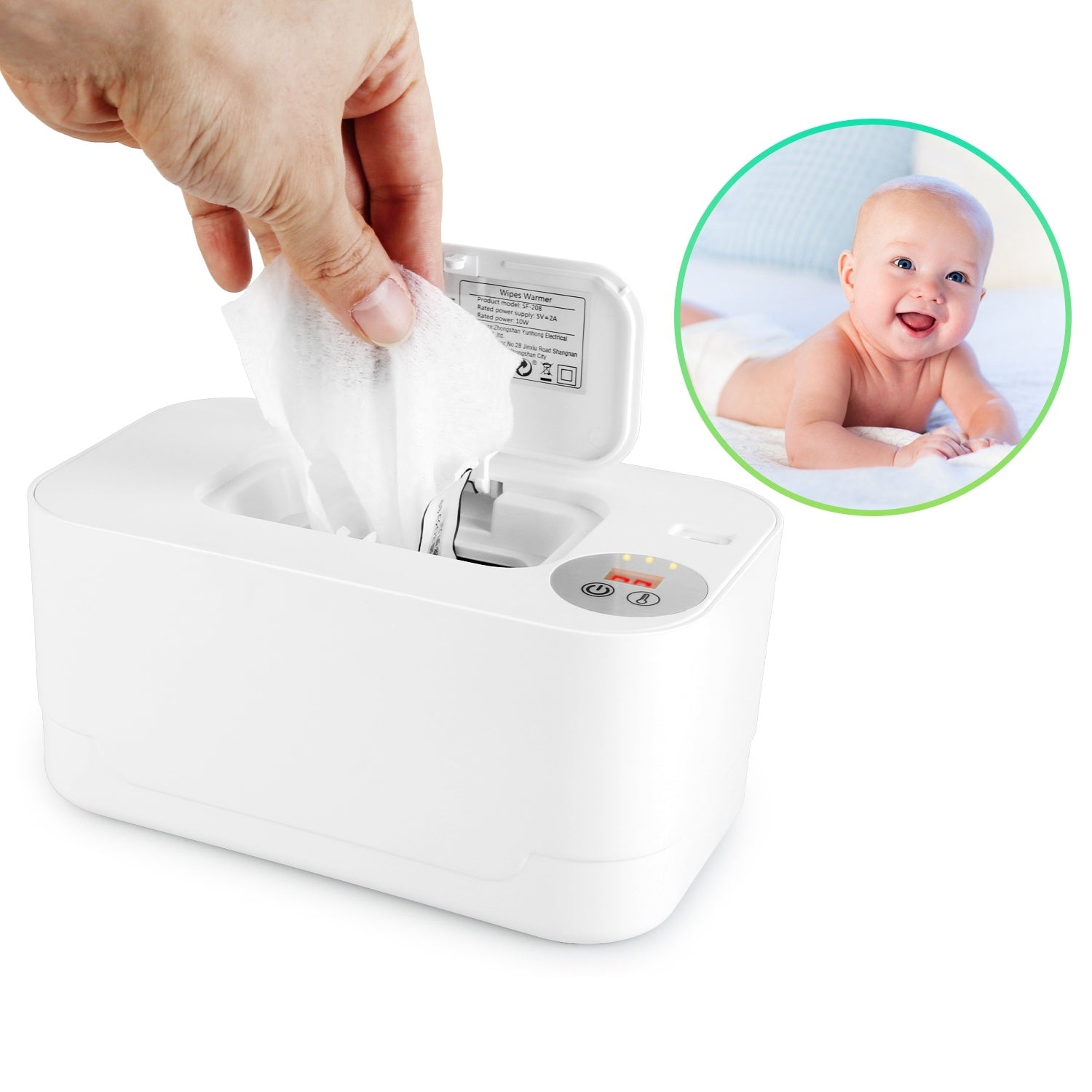 Baby Wet Wipes Warmer With 3 Temperature Settings With Night Light