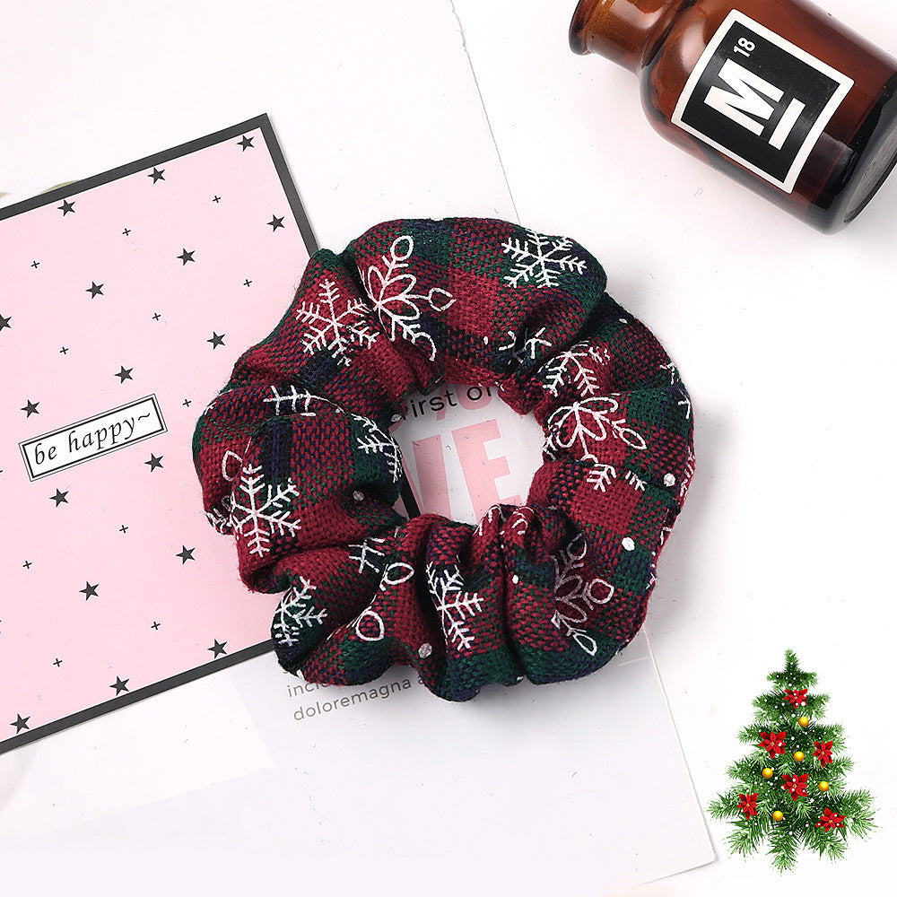 Christmas Velvet Scrunchie - Festive Hair Ring Accessory for Girls