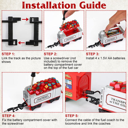 Christmas Electric Train Set - Battery Operated with Sound & Lights - Tree Surround Track - Free Shipping