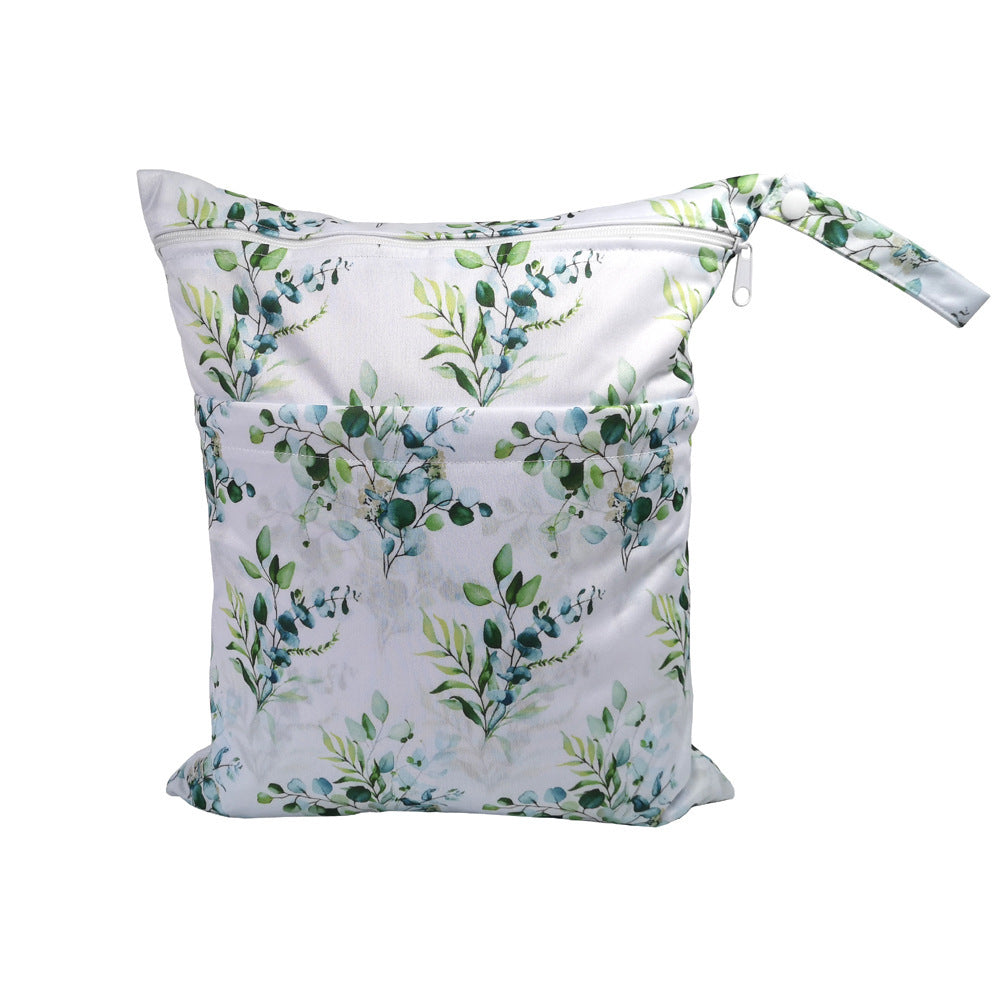 Cartoon Printed Baby Double Zipper Diaper Bag - Waterproof TPU Travel Organizer - Free Shipping