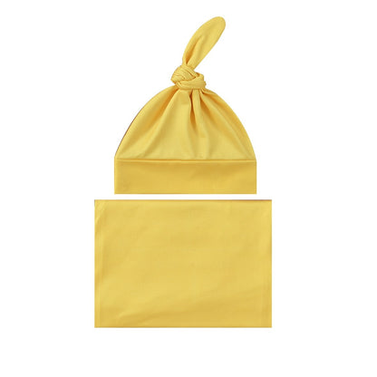 Baby Wraparound Swaddle Cloth with Rabbit Ears Hair Band - Newborn Gift Set - Free Shipping