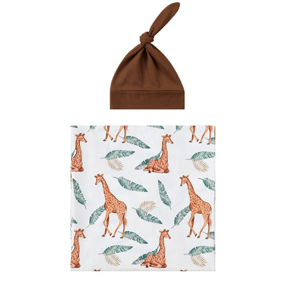 Baby Wraparound Swaddle Cloth with Rabbit Ears Hair Band - Newborn Gift Set - Free Shipping