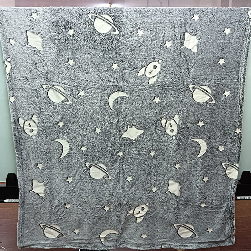 Baby Luminous Blanket - Cartoon Flannel Air Conditioner Quilt for Cribs & Naps