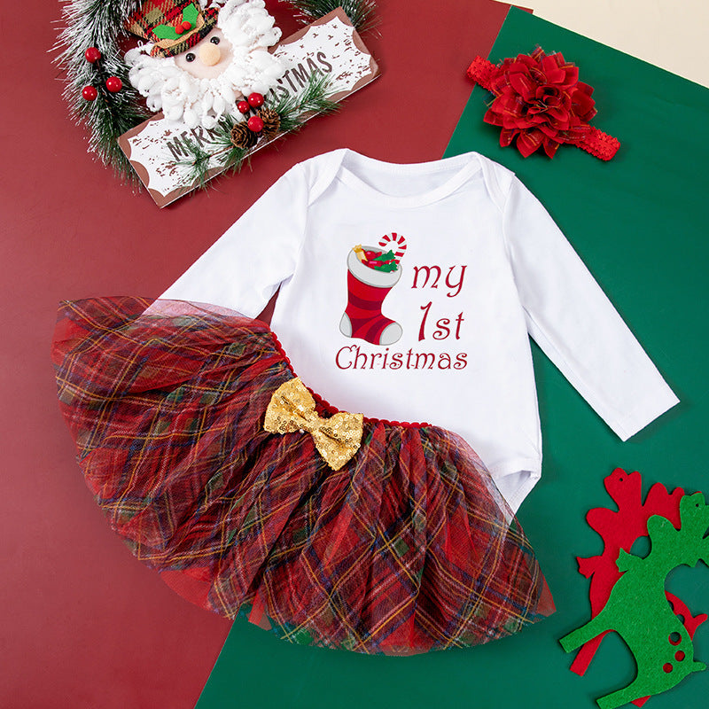 Christmas Baby Jumpsuit - Long Sleeve Holiday Romper for Autumn & Winter