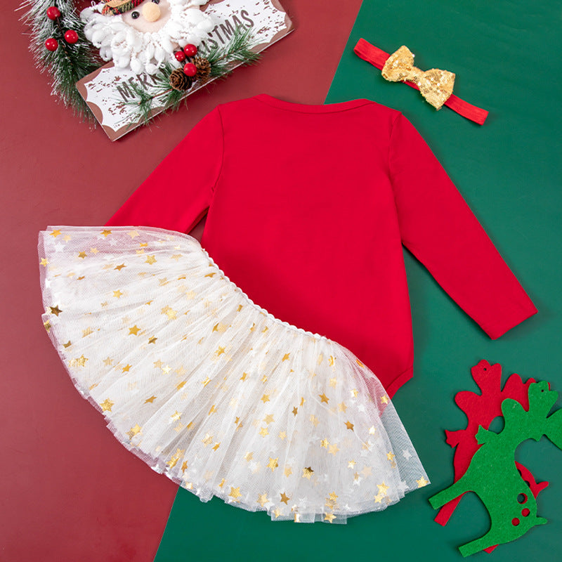 Christmas Baby Jumpsuit - Long Sleeve Holiday Romper for Autumn & Winter