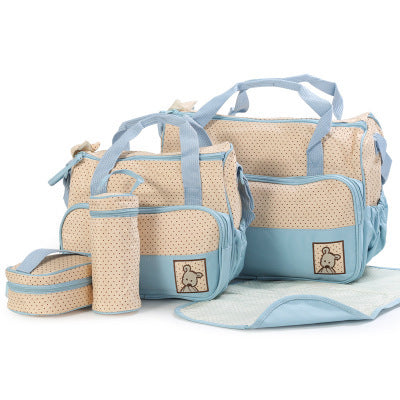 Baby Diaper Bag Set - Complete Mom & Baby Organizer with Bottle Holder & Stroller Straps