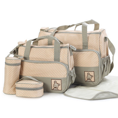 Baby Diaper Bag Set - Complete Mom & Baby Organizer with Bottle Holder & Stroller Straps