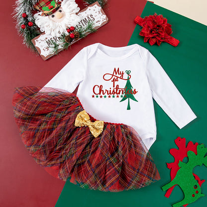 Christmas Baby Jumpsuit - Long Sleeve Holiday Romper for Autumn & Winter