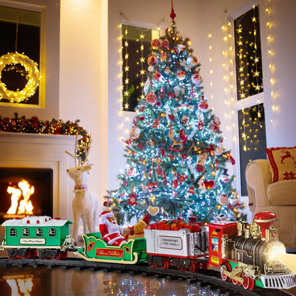 Christmas Electric Train Set - Battery Operated with Sound & Lights - Tree Surround Track - Free Shipping
