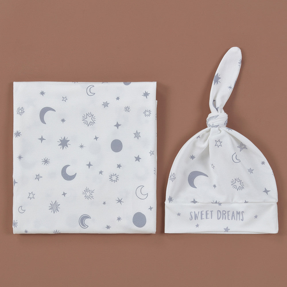Baby Wraparound Swaddle Cloth with Rabbit Ears Hair Band - Newborn Gift Set - Free Shipping
