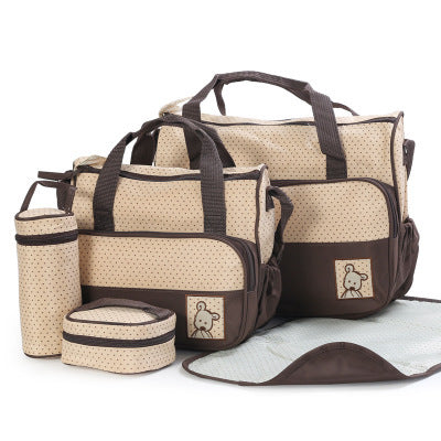 Baby Diaper Bag Set - Complete Mom & Baby Organizer with Bottle Holder & Stroller Straps