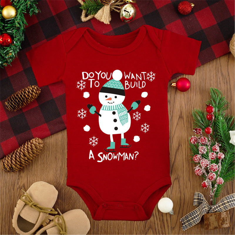 Merry Christmas Baby Romper - Adorable Red Deer Jumpsuit for Boys & Girls