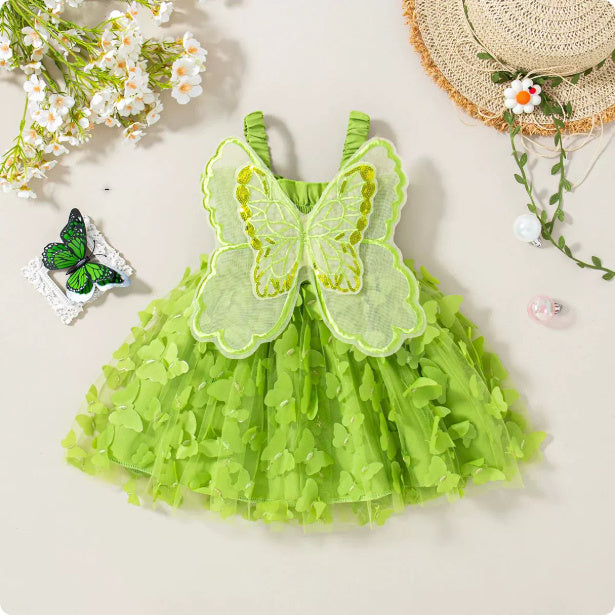 Baby Girl Butterfly Wings Princess Dress - Adorable Fairy Costume Outfit