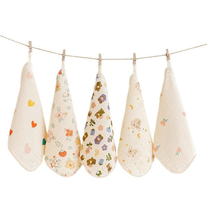 Baby Saliva Towel - Pure Cotton Drool Bibs & Face Washing Cloth for Newborns