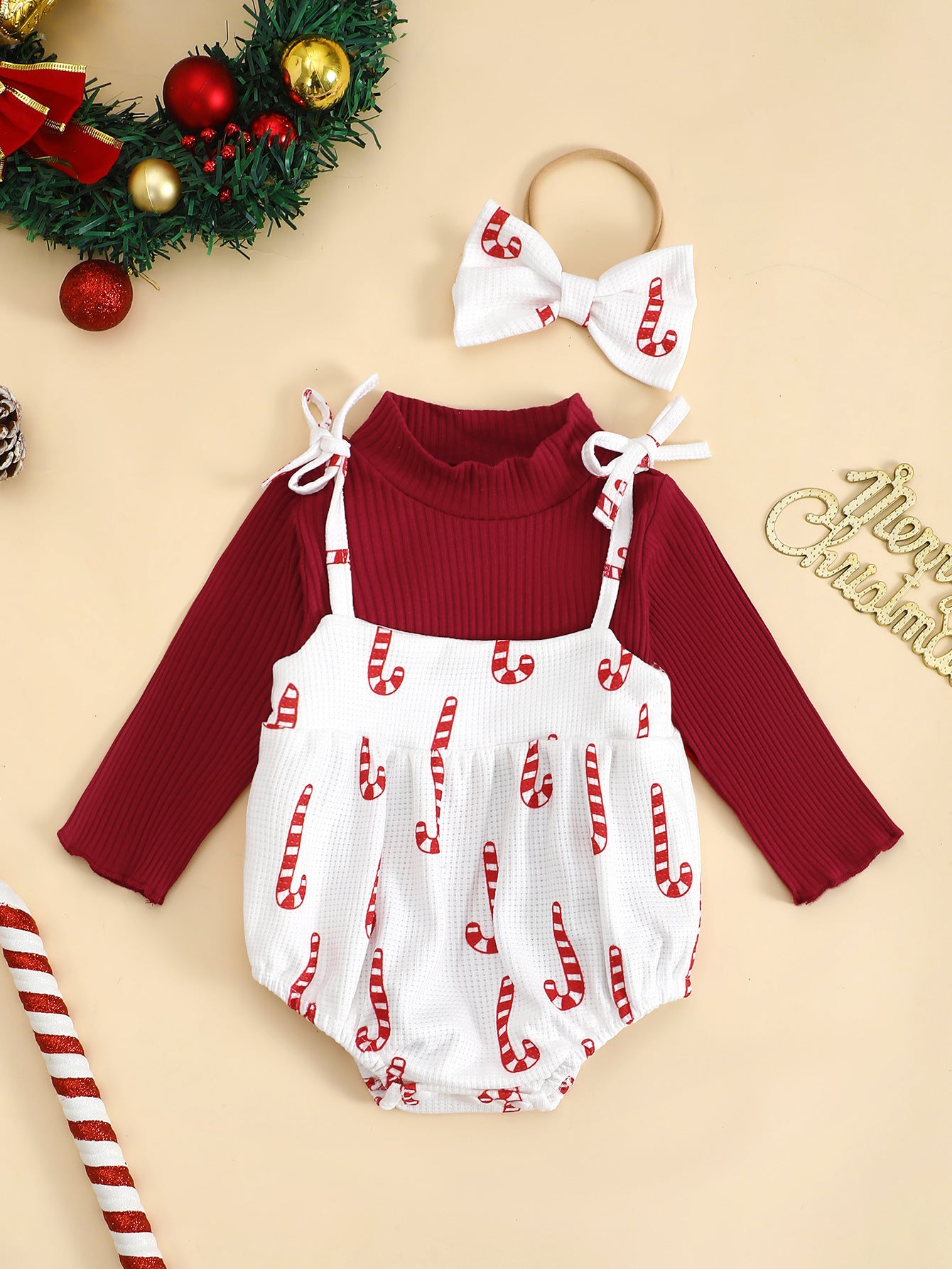 Baby Girl Christmas Suit - Long Sleeve Holiday Outfit Set