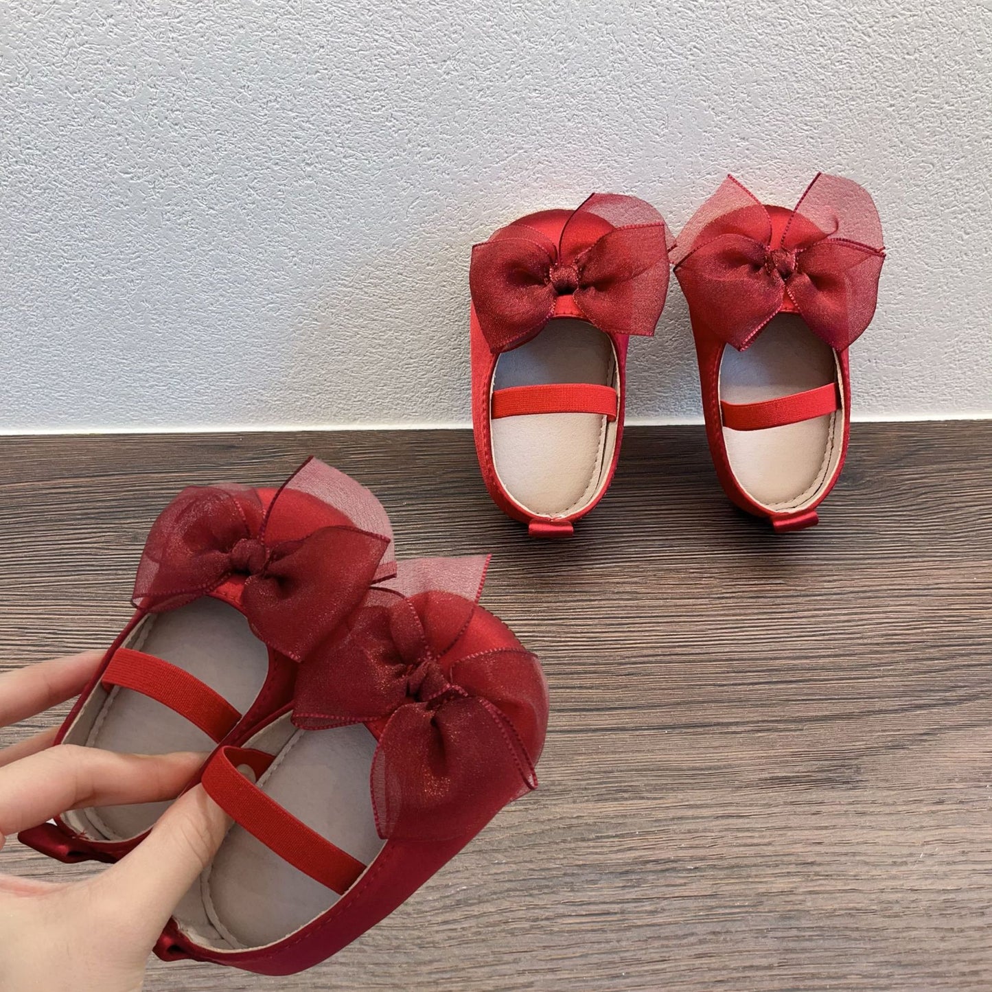 Toddler Princess Shoes - Soft Bottom Bow Velcro Pumps for Girls