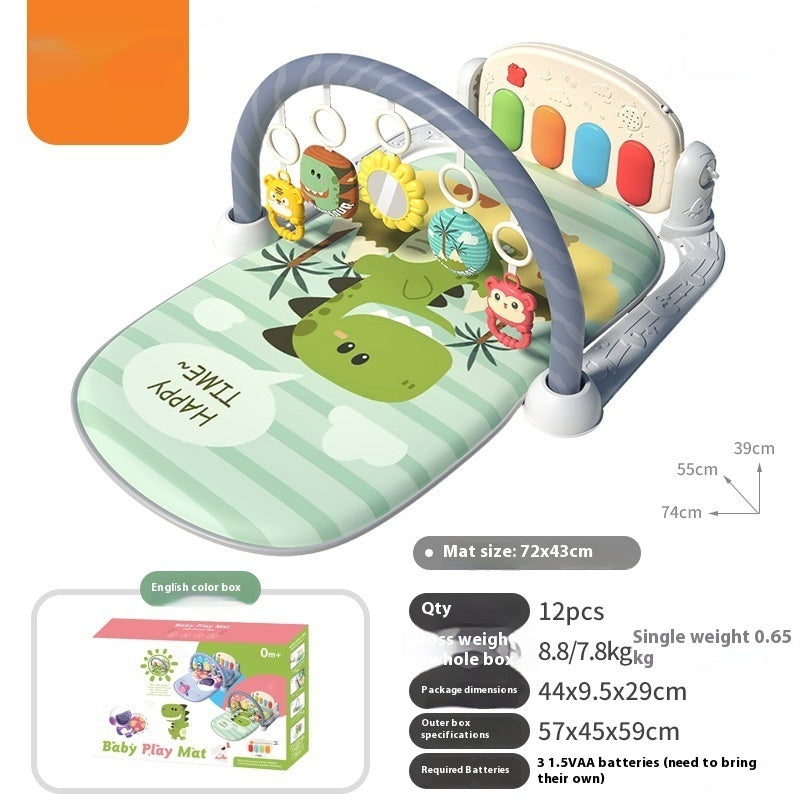 Baby Piano Play Mat - Musical Fitness Rack with Keyboard & Activity Gym for Infants