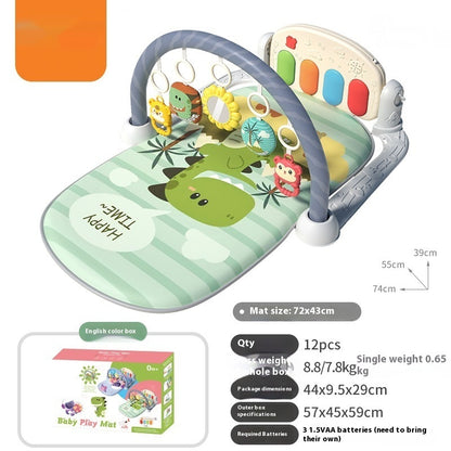 Baby Piano Play Mat - Musical Fitness Rack with Keyboard & Activity Gym for Infants
