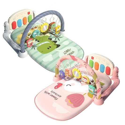 Baby Piano Play Mat - Musical Fitness Rack with Keyboard & Activity Gym for Infants