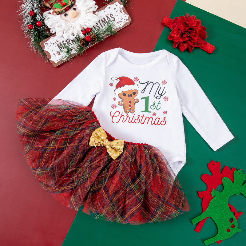 Christmas Baby Jumpsuit - Long Sleeve Holiday Romper for Autumn & Winter