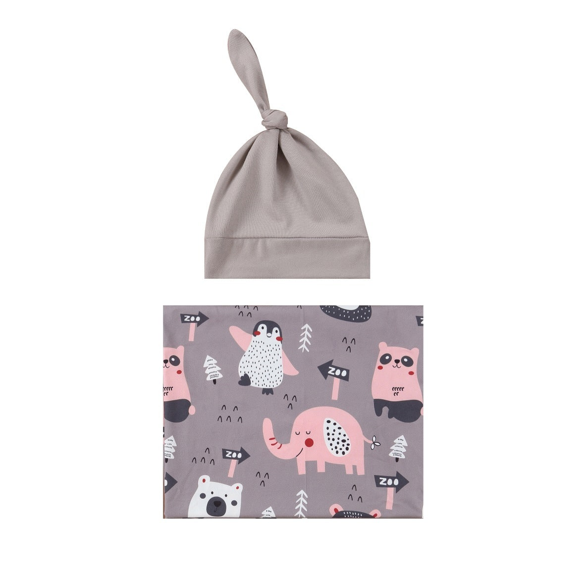 Baby Wraparound Swaddle Cloth with Rabbit Ears Hair Band - Newborn Gift Set - Free Shipping
