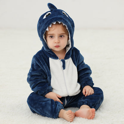 Baby Animal Flannel Romper - Soft Fleece Pajama Jumpsuit for Infants & Toddlers