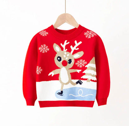 Cozy Elastic Pullover Sweater for Toddlers - Cartoon Design