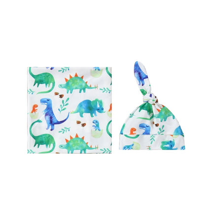 Baby Wraparound Swaddle Cloth with Rabbit Ears Hair Band - Newborn Gift Set - Free Shipping