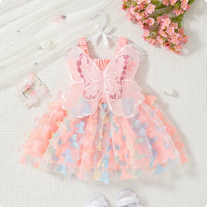 Baby Girl Butterfly Wings Princess Dress - Adorable Fairy Costume Outfit