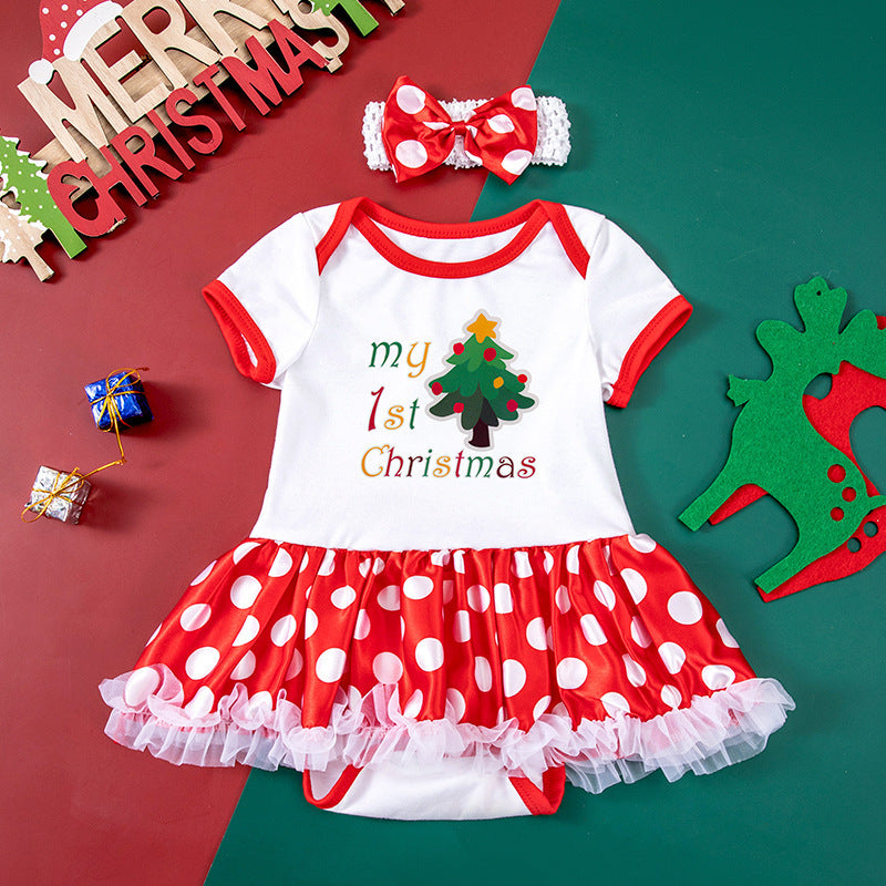 Adorable Dot Short Sleeve Baby Gown - Soft & Comfortable Sleepwear