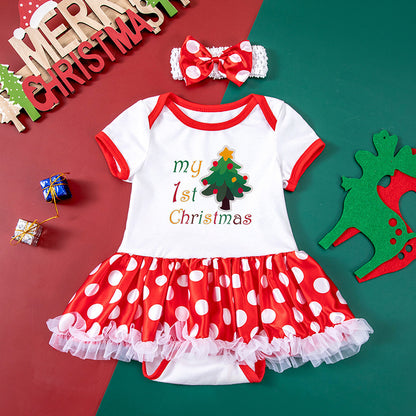 Adorable Dot Short Sleeve Baby Gown - Soft & Comfortable Sleepwear