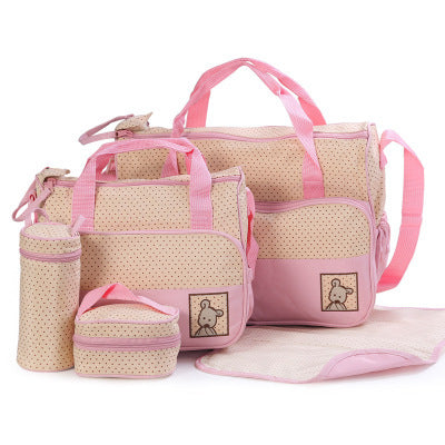 Baby Diaper Bag Set - Complete Mom & Baby Organizer with Bottle Holder & Stroller Straps