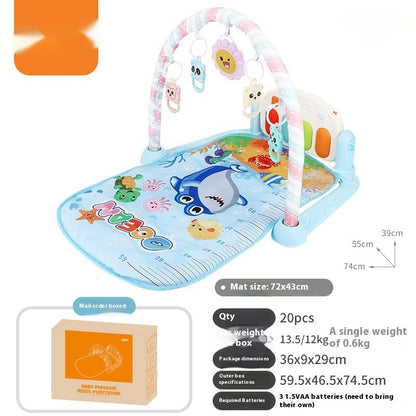 Baby Piano Play Mat - Musical Fitness Rack with Keyboard & Activity Gym for Infants