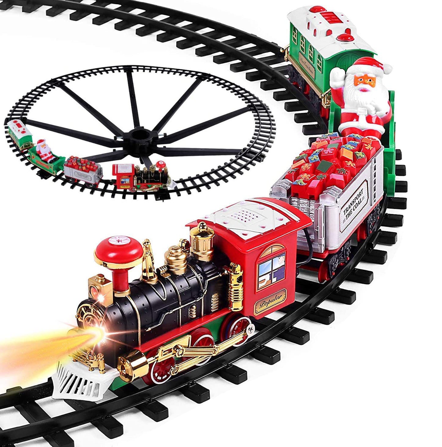 Christmas Electric Train Set - Battery Operated with Sound & Lights - Tree Surround Track - Free Shipping