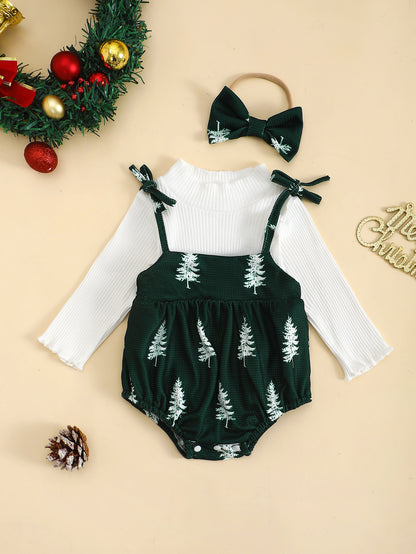 Baby Girl Christmas Suit - Long Sleeve Holiday Outfit Set