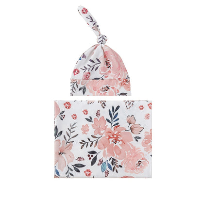 Baby Wraparound Swaddle Cloth with Rabbit Ears Hair Band - Newborn Gift Set - Free Shipping