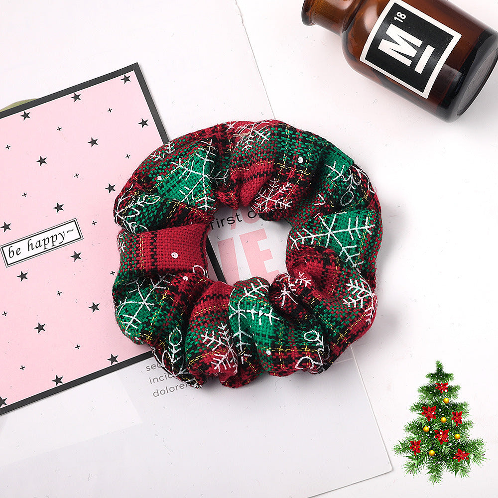 Christmas Velvet Scrunchie - Festive Hair Ring Accessory for Girls