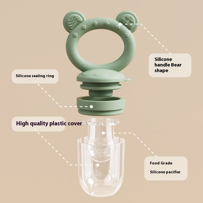Baby Food Feeder - Safe Silicone Fruit Feeder & Teether Nipple for Solid Foods - Free Shipping