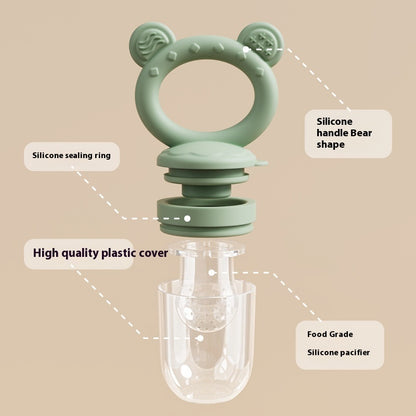 Baby Food Feeder - Safe Silicone Fruit Feeder & Teether Nipple for Solid Foods - Free Shipping