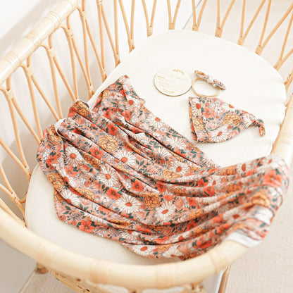 Baby Wraparound Swaddle Cloth with Rabbit Ears Hair Band - Newborn Gift Set - Free Shipping