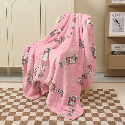 Baby Luminous Blanket - Cartoon Flannel Air Conditioner Quilt for Cribs & Naps