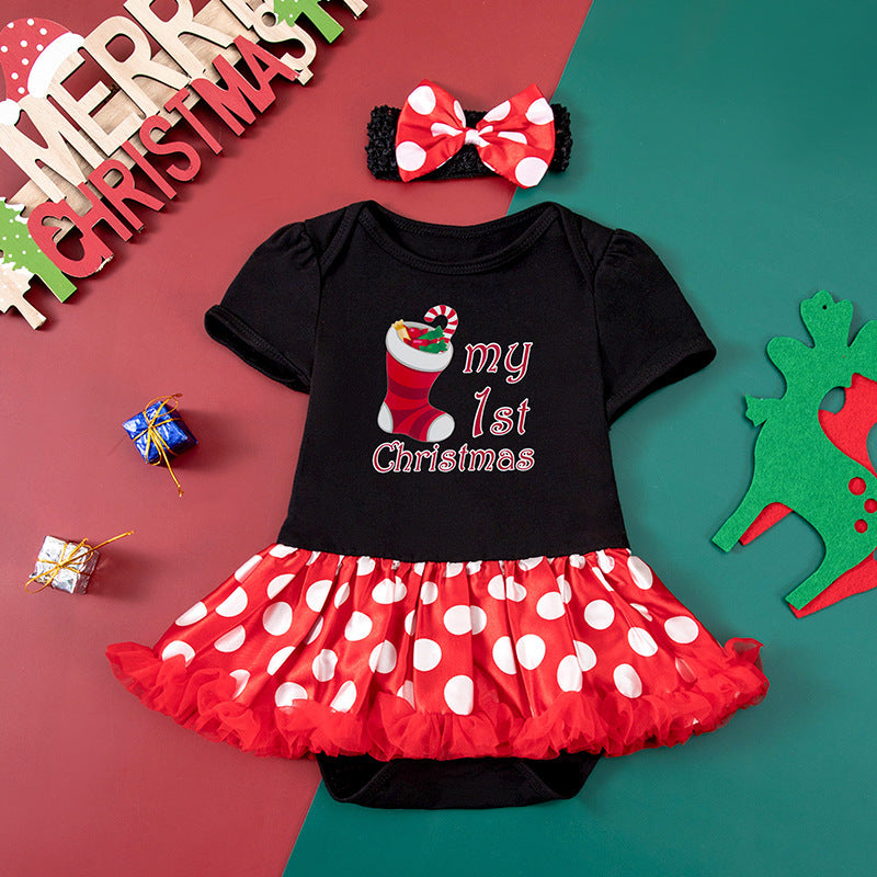 Adorable Dot Short Sleeve Baby Gown - Soft & Comfortable Sleepwear