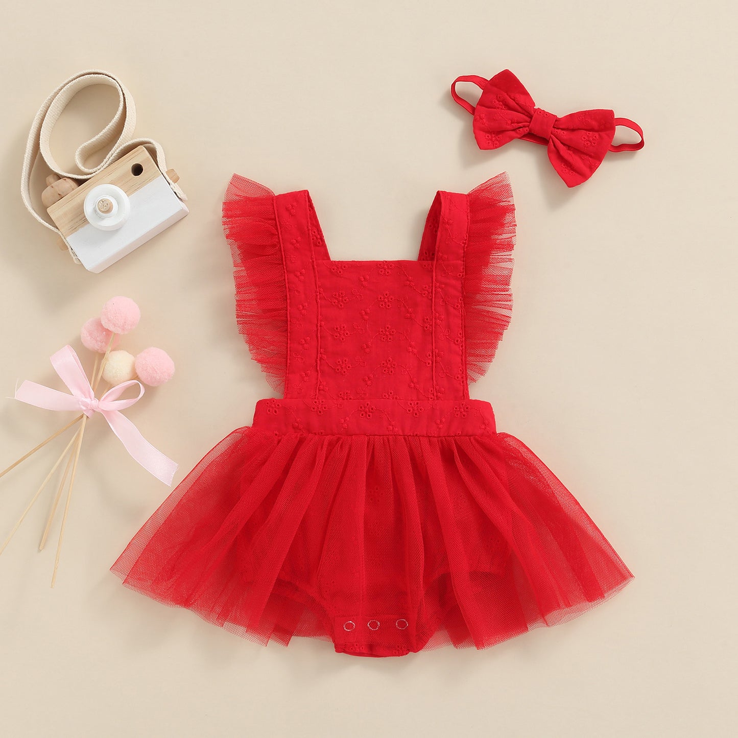 Baby Romper Princess Dress - Elegant Mesh Infant Dress for Special Occasions