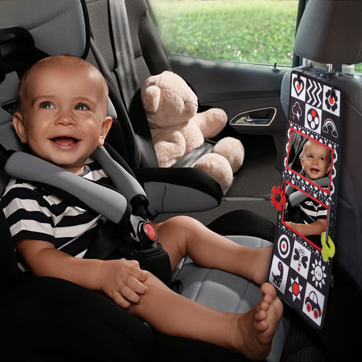 Baby Mirror Cloth Book - Four Folding Mirror Pendant Sensory Toy - Free Shipping