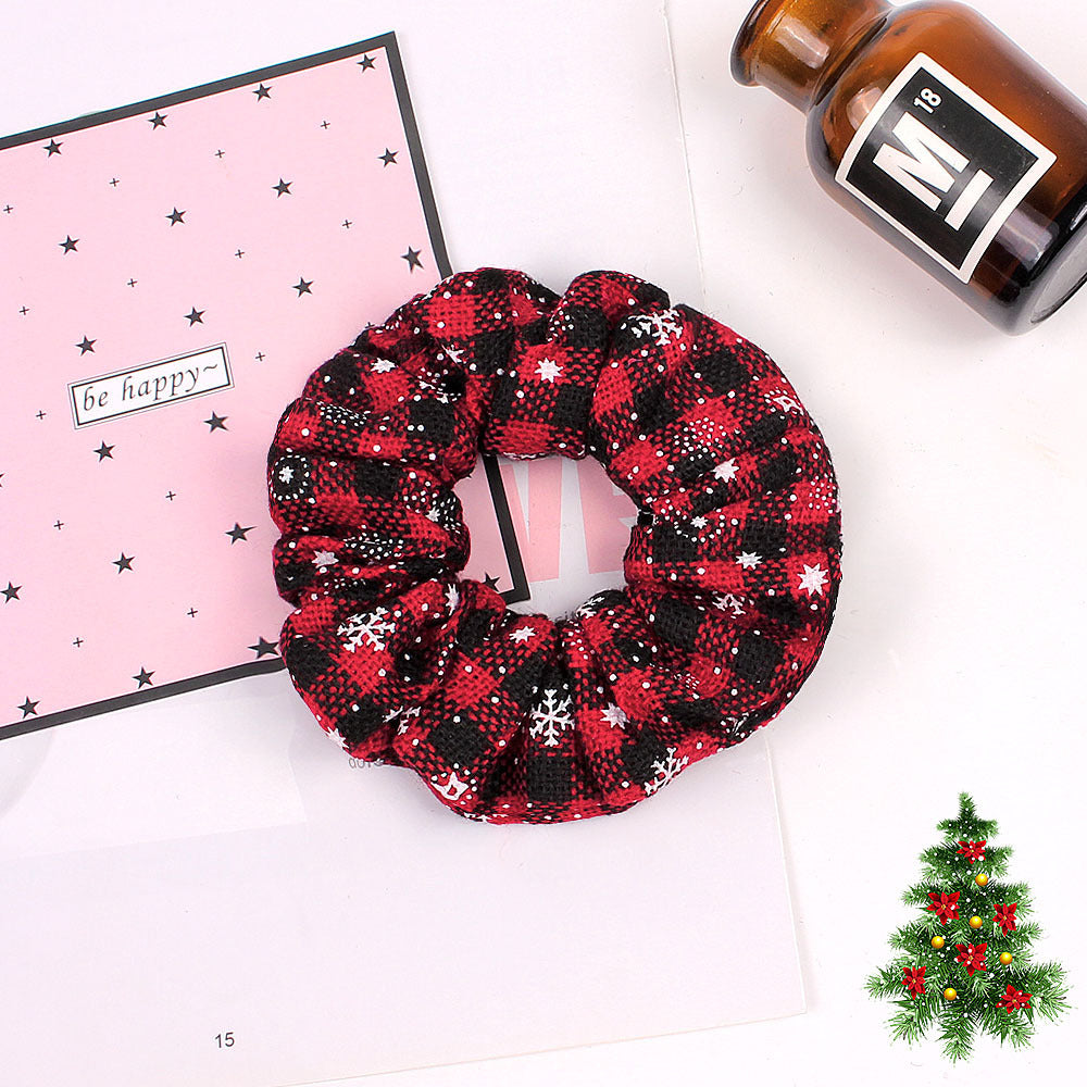 Christmas Velvet Scrunchie - Festive Hair Ring Accessory for Girls