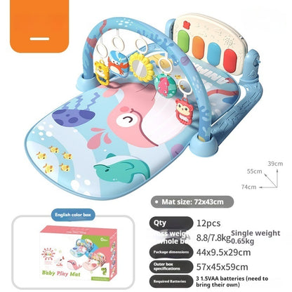 Baby Piano Play Mat - Musical Fitness Rack with Keyboard & Activity Gym for Infants
