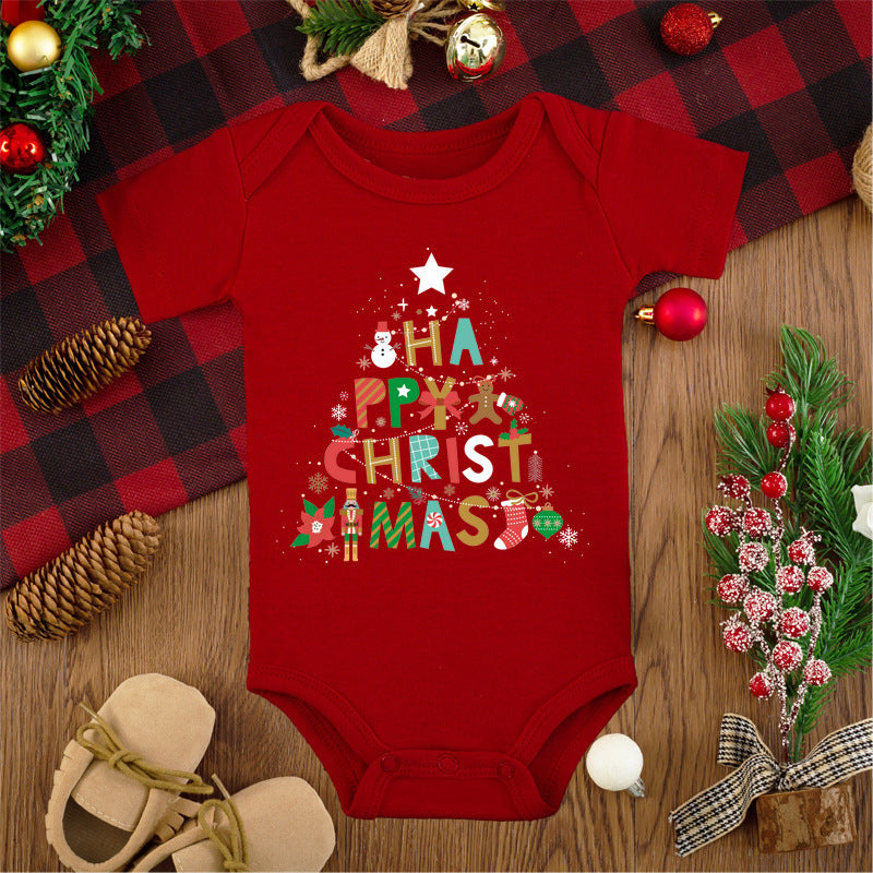 Merry Christmas Baby Romper - Adorable Red Deer Jumpsuit for Boys & Girls