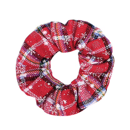 Christmas Velvet Scrunchie - Festive Hair Ring Accessory for Girls