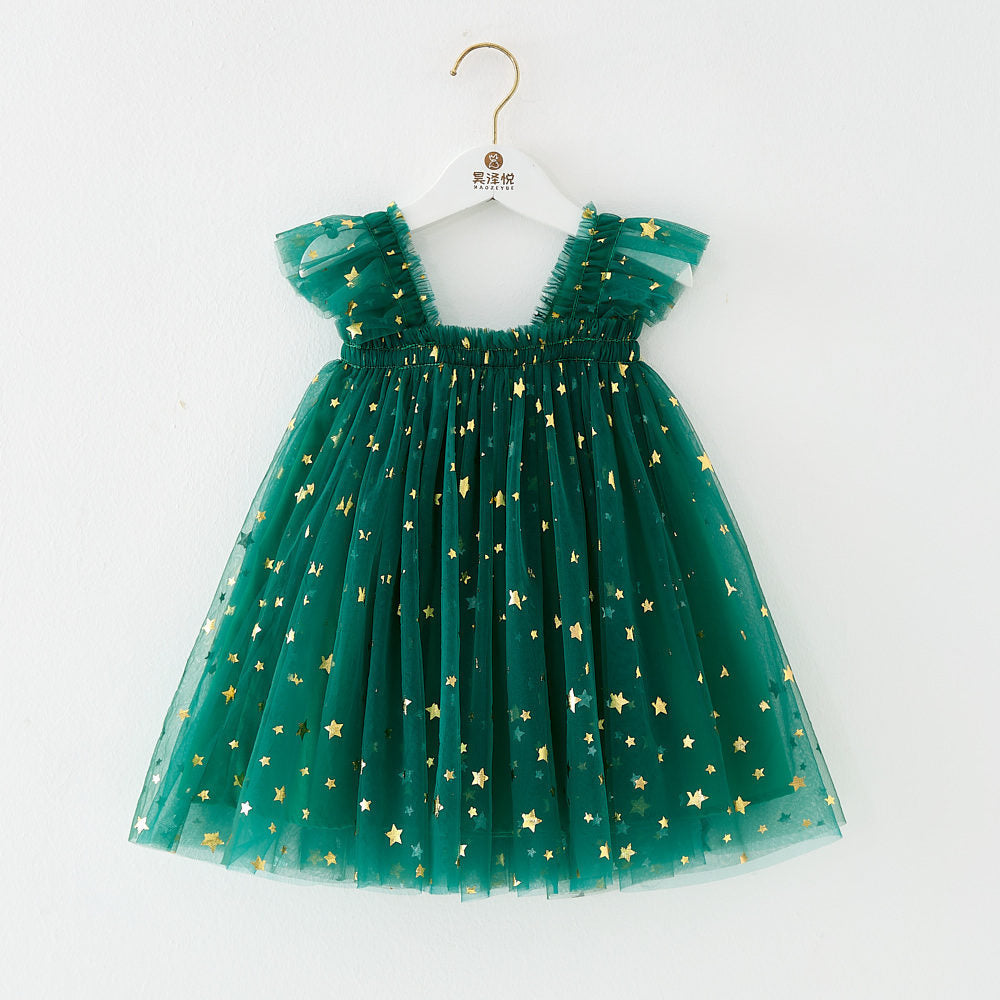 Girls Christmas Suspender Skirt Set - Festive Shirt & Skirt Outfit